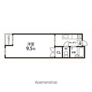 COLLINA【102号室】の間取り