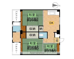 ビレッジハウス小比企6号棟【5階】の間取り
