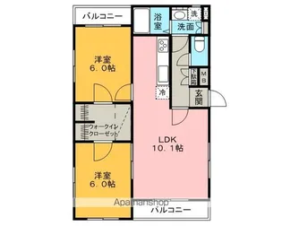 ツインステージB【302号室】の間取り