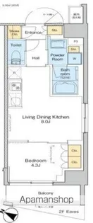 プラウドフラット渋谷笹塚【7階】の間取り