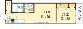 REPOS長瀬【202号室】の間取り