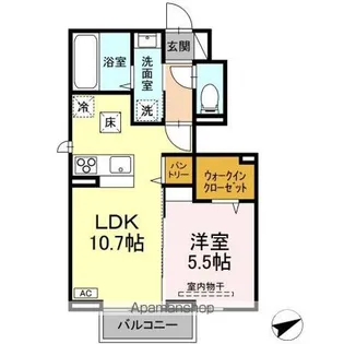 セレスティア松浪【106号室】の間取り