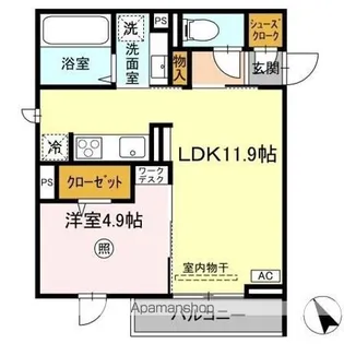 SERENVITA WEST(セレウィータ ウェスト)【2階】の間取り