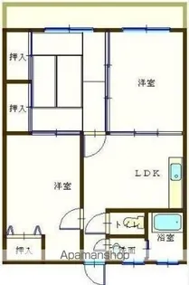 コートヴィレッジ美原【102号室】の間取り