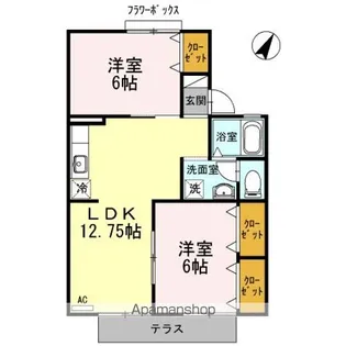 セジュール渋川 A棟【1階】の間取り