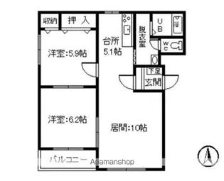ピュアライフ宝来Ⅰ【3B号室】の間取り