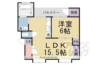 ファミリア唐崎【201号室】の間取り
