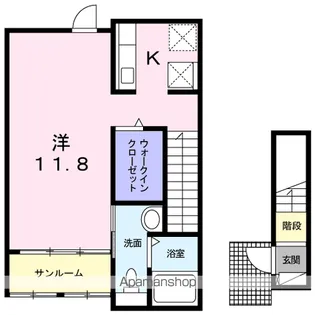 ガーデンハウスM B【206号室】の間取り