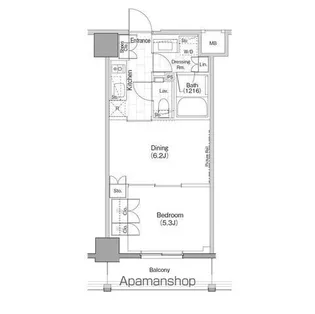 ザ・パークハビオ早稲田【8階】の間取り