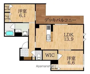 ジェイエイチエスプレミア学園前【1階】の間取り