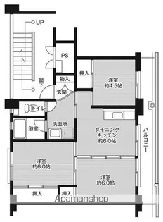 ビレッジハウス宇部4号棟【3階】の間取り