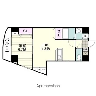 シンフォニア草牟田【401号室】の間取り