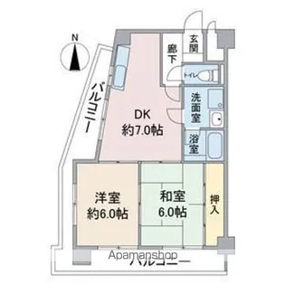 エステート2【6階】の間取り