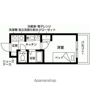 いとLABプラスレジデンスB棟【438号室】の間取り