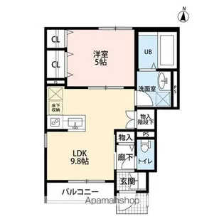 アムール東福生【1階】の間取り