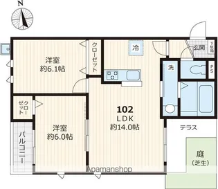BELL GRACIA【102号室号室】の間取り