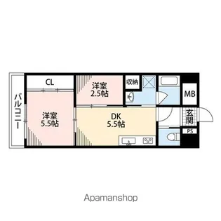 ルネッサンス21久留米六ツ門【709号室】の間取り