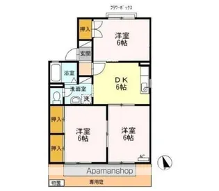 タウンハウス愛野公園 B【1階】の間取り