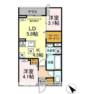 セレスティア白鳥【1階】の間取り