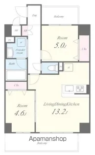 エルデ国立【5階】の間取り