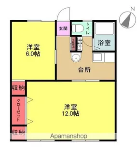鍛冶内ハイツ【B101号室】の間取り