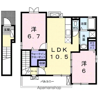 チェリーコッティⅠ【201号室】の間取り