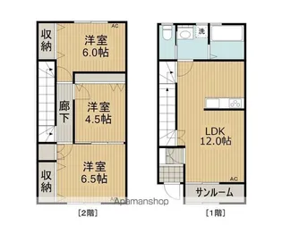 ヴェルナルドⅢ B棟【J号室】の間取り