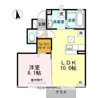 ディールーム・ハル鶴島【1階】の間取り
