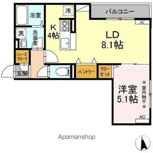 DーROOM南材木町【2階】の間取り