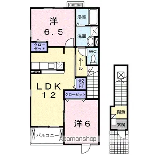 エレヴァートピアB【2階】の間取り