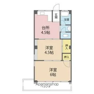六甲台マンション【C2号室】の間取り