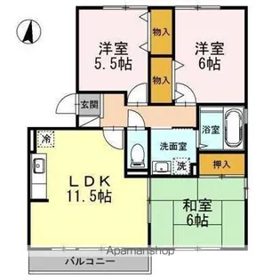 セジュールタニフジ【3階】の間取り