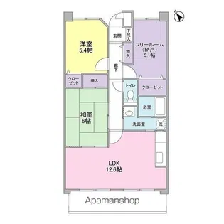 ルミエール多田【1階】の間取り
