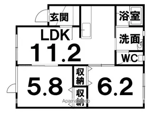 メゾンセレスト【2階】の間取り
