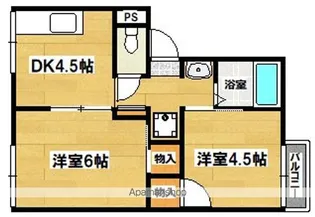 ハートランド北野田【201号室】の間取り