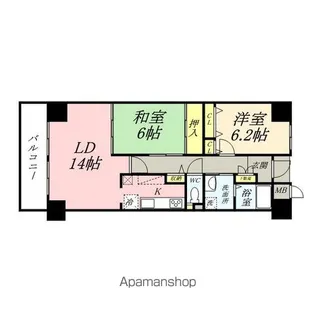 サーパス鹿田【5階】の間取り