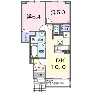 グランツK【1階】の間取り