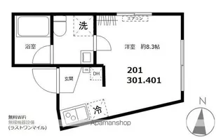 プレミアムヒルズ目黒【401号室】の間取り