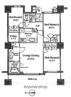 ザ・レジデンス本牧横浜ベイサイド【9階】の間取り