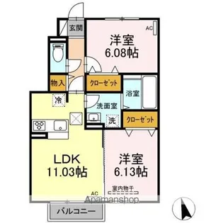 エルハーベン A【1階】の間取り