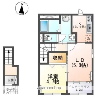 アイリス南大分Ⅱ【2階】の間取り