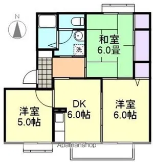 サンライズ長尾 B棟【2階】の間取り