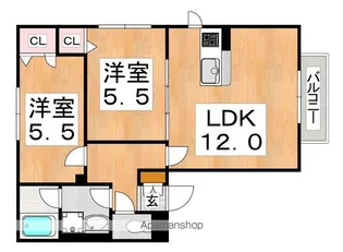 ファミーユ林寺【1階】の間取り