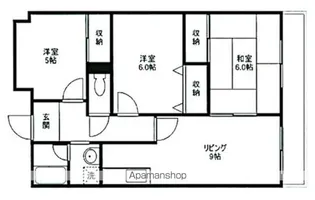 滋賀県野洲市市三宅【マンション】の間取り