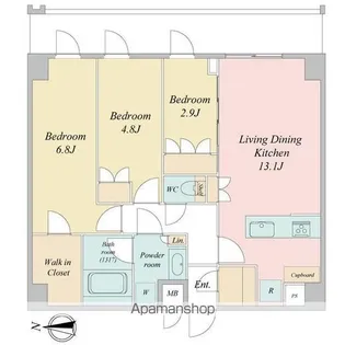 LIME RESIDENCE KAWAGUCHI EAST【6階】の間取り
