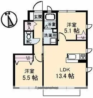 ブランシェーM【1階】の間取り