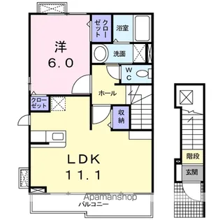 ガーデンハウス谷町【2階】の間取り