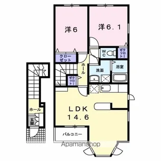 サンレミ葛原E【2階】の間取り