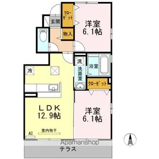 パレスフロントMK【1階】の間取り