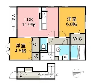 カルテット【2階】の間取り